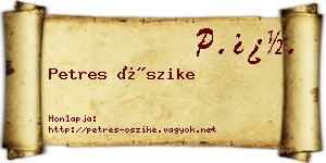 Petres Őszike névjegykártya