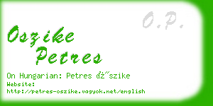 oszike petres business card